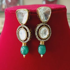 ✨ Moissanite Kundan Necklace with multi color monalisa stone ✨ - Image 3