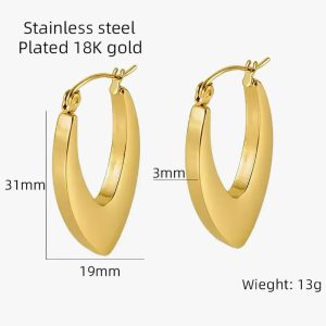 Korean Earrings | Gold Plated Hoop Earrings for Women | Stainless Steel Earrings for Girls & Women - Image 5