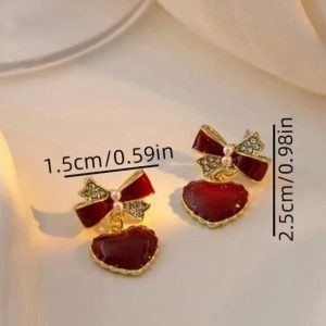 Korean Earrings | Crystal Pearl Tassel Earrings with Gold Plating | Stylish & Elegant Stud for Girls & Women - Image 7