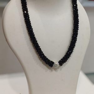 Handmade Magnetic Lock BLACK Crystal Western Wear Necklace for Women and Girls - Image 3