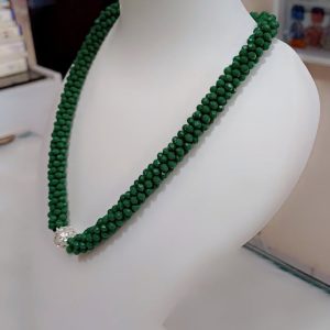 Handmade Magnetic Lock GREEN Crystal Western Wear Necklace for Women and Girls - Image 3